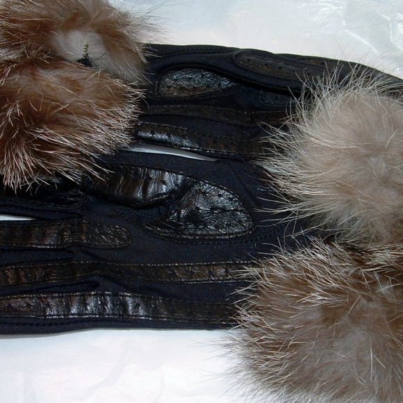 Vintage Fox Trim Gloves Isotoner Driving Gloves - Picture 3 of 4